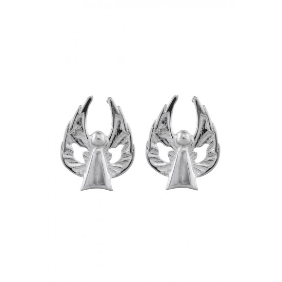 Sterling Silver Angel of Peace Stud Earrings