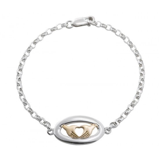 Sterling Silver and 14ct Gold Peacemaker® Oval Design Bracelet