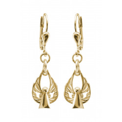 9ct Gold Angel of Peace Drop Earrings
