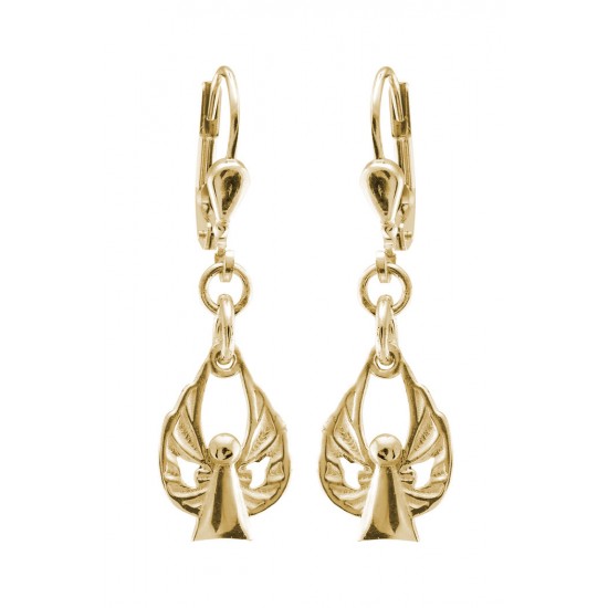 9ct Gold Angel of Peace Drop Earrings