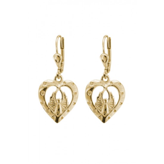 9ct Gold Loving Angel Drop Earrings