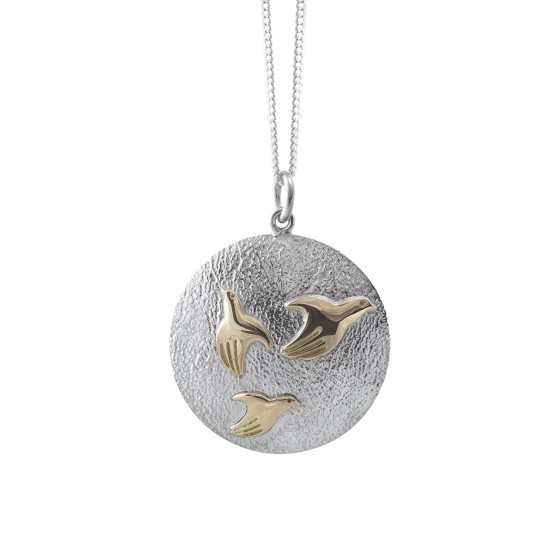 Sterling Silver and 14ct Gold Peacemaker® Circular Pendant