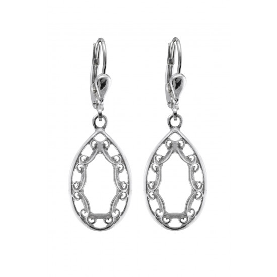 Sterling Silver 7 Spiral  Newgrange Drop Earrings
