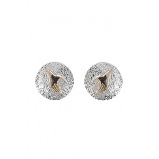  Sterling Silver and 14ct Gold  Peacemaker® Stud Earrings