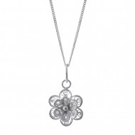Sterling Silver Filigree Pendant Irish Lace Design