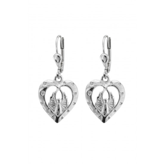 Sterling Silver Loving Angel Drop Earrings 