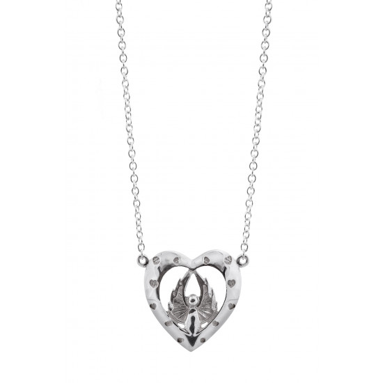 Sterling Silver Loving Angel Pendant Large