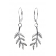  Sterling Silver Olive Branch Drop Earrings 